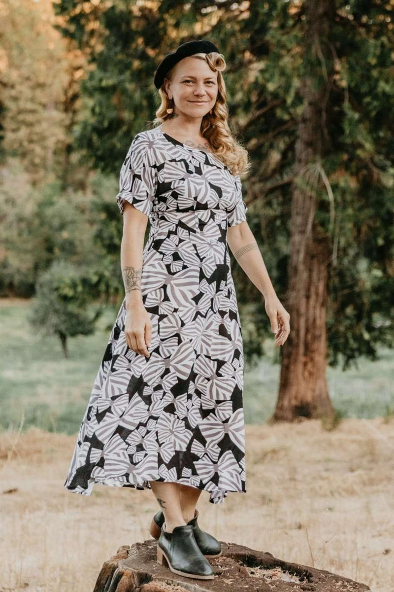 Bella Dress in Bow Tie Challis XS Bella Dress in Bow Tie Challis XS