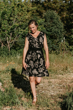 Izzy Dress in Black Woodland Wonder