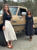 Trices Skirt in Textured Oat Linen