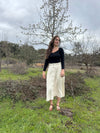 Trices Skirt in Textured Oat Linen