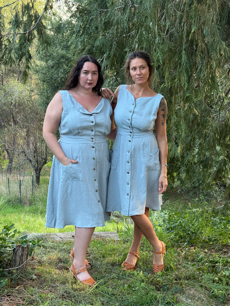 Sheet Dress in BB Blue Texture Cotton