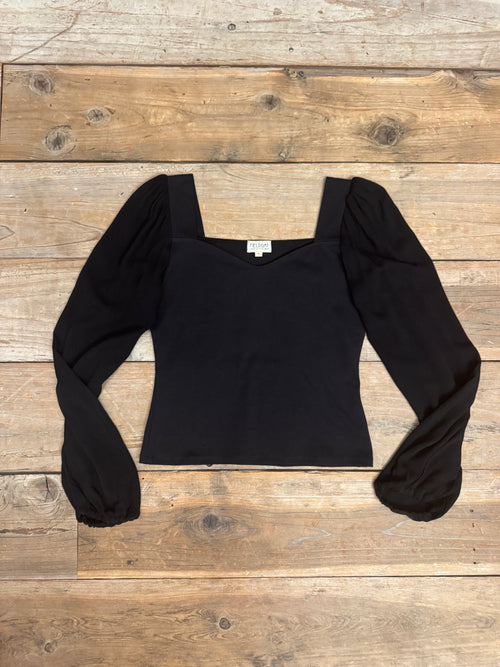 Elizabeth Top in Black on Black