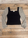 Elizabeth Top in Black on Gingham Cotton