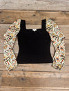 Elizabeth Top in Black on Tarot Cotton