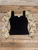 Elizabeth Top in Black on Tarot Cotton