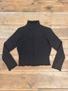 Wavy top in Black Cotton Knit
