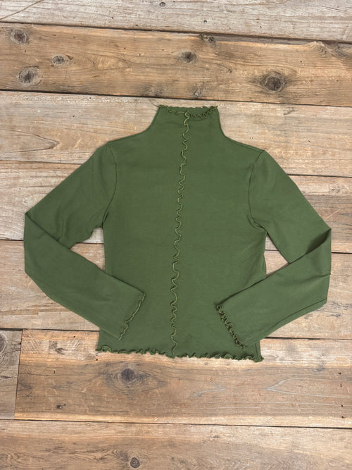 Wavy top in Olive Knit