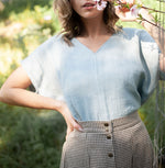 Dolman Top in BB Blue Texture Cotton