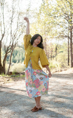 Poet Top in Mustard Crepe