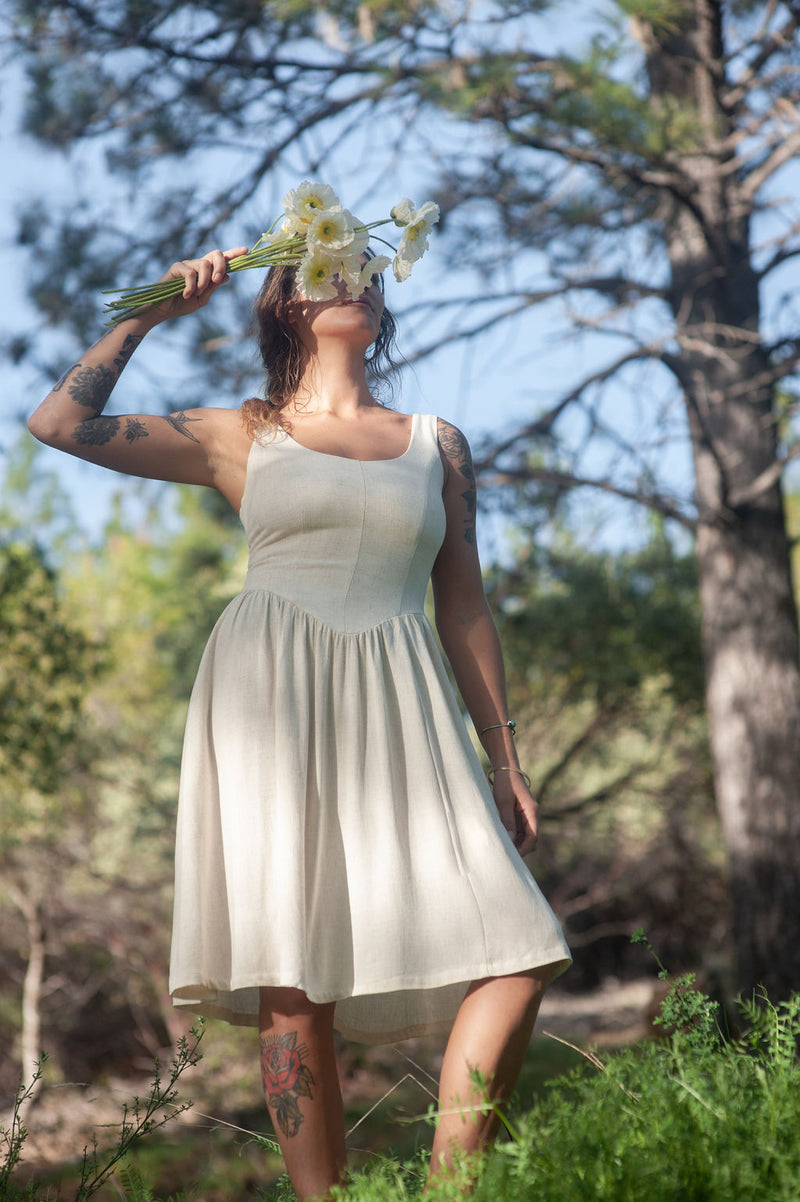 Agnes dress in Oat Linen