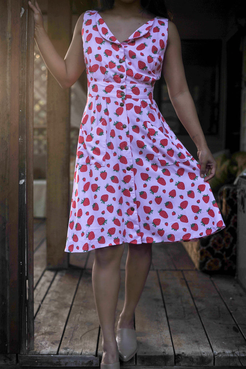 Sheet Dress in Strawberry Cotton