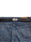 Genuine Leather Belt with Silver Heart Connectors