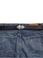 Genuine Leather Belt with Silver Heart Connectors