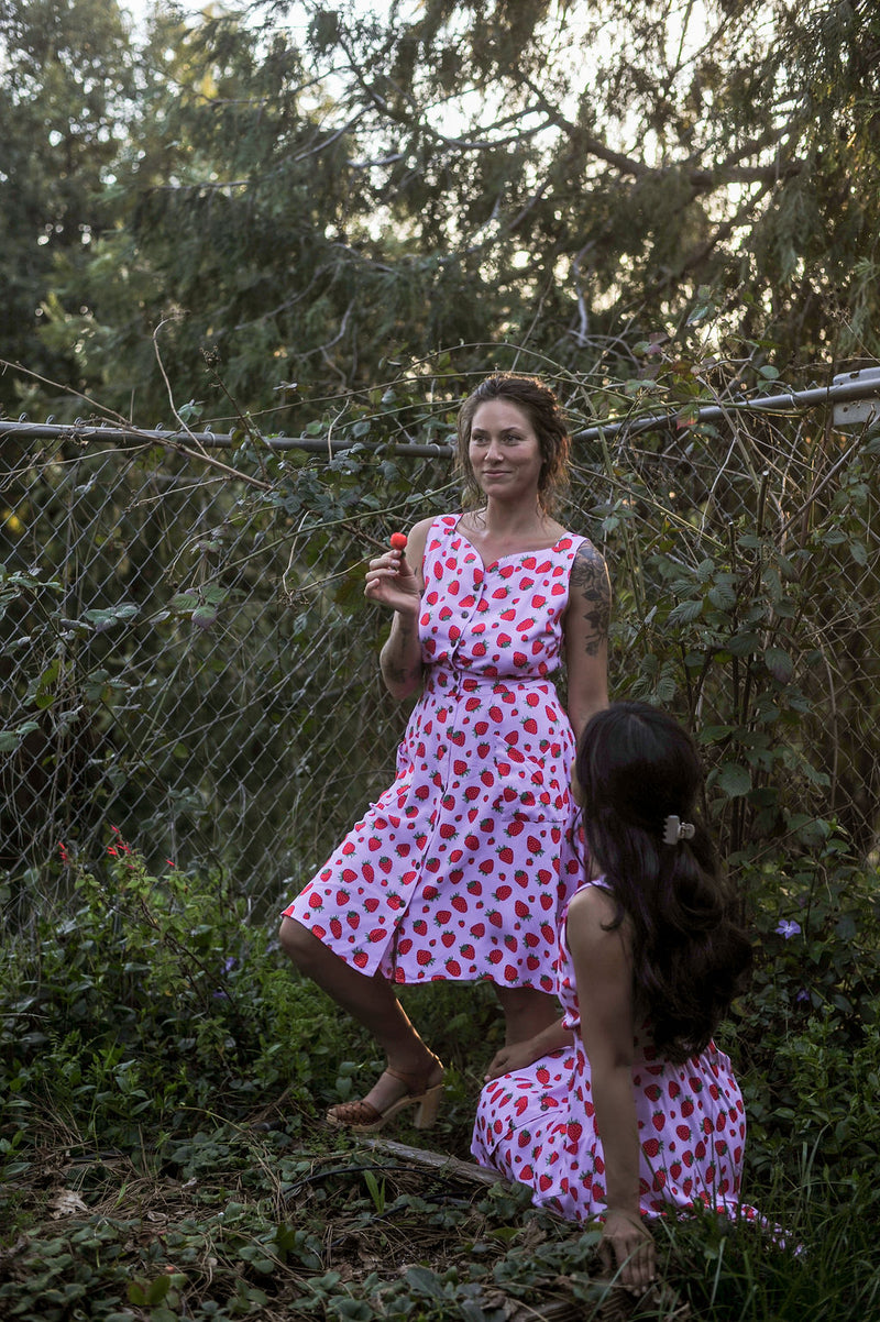 Sheet Dress in Strawberry Cotton L Sheet Dress in Strawberry Cotton L