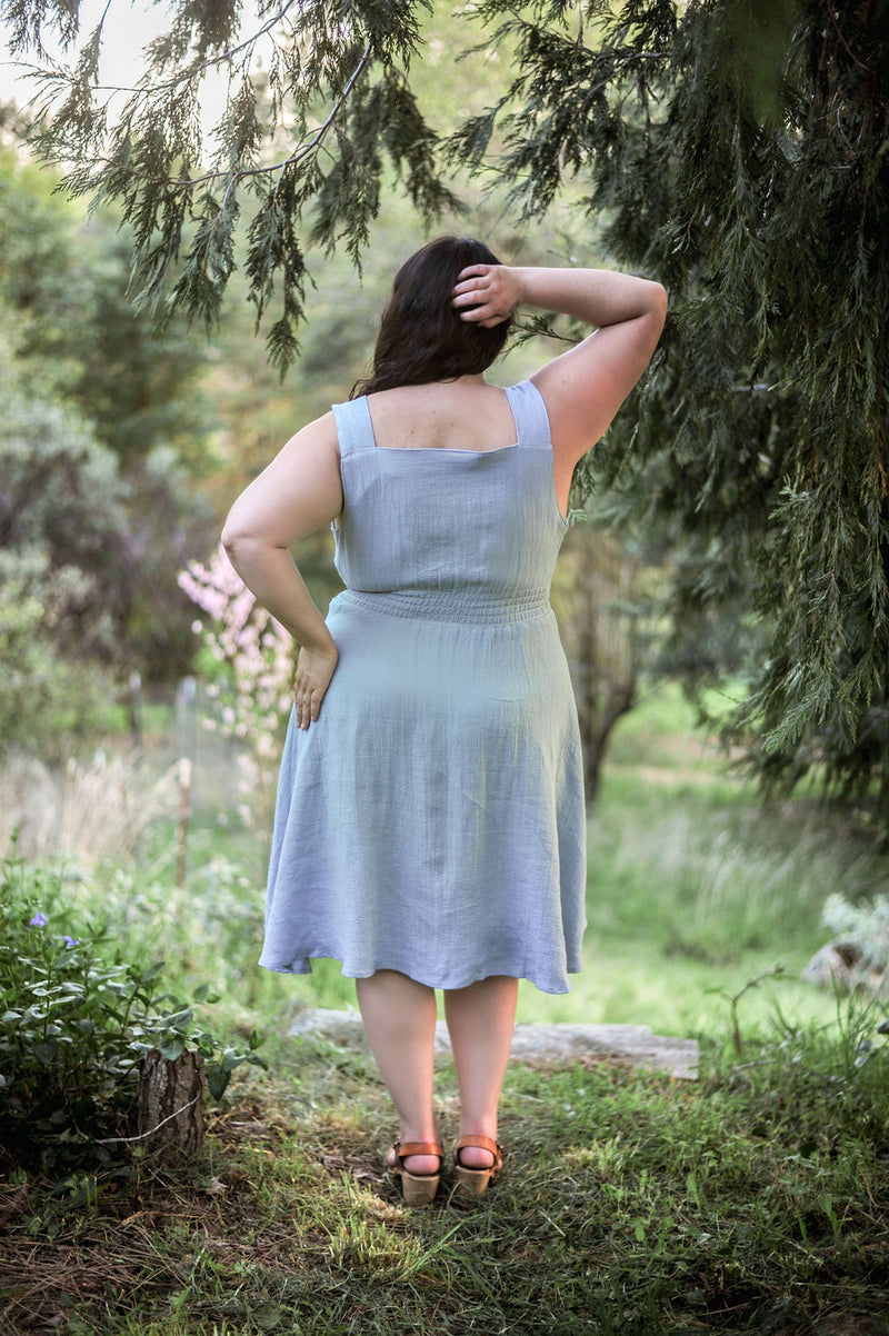 Sheet Dress in BB Blue Texture Cotton