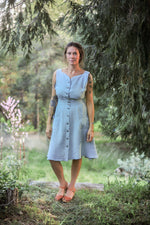 Sheet Dress in BB Blue Texture Cotton