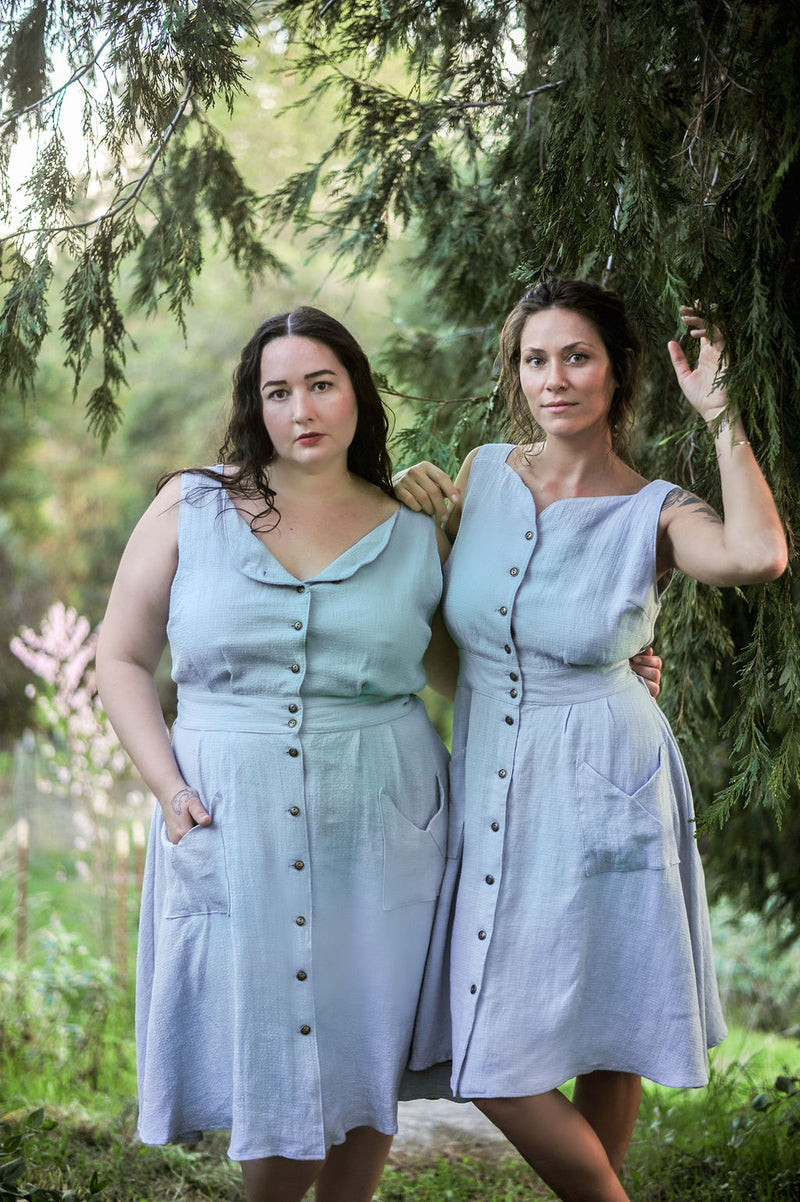 Sheet Dress in BB Blue Texture Cotton