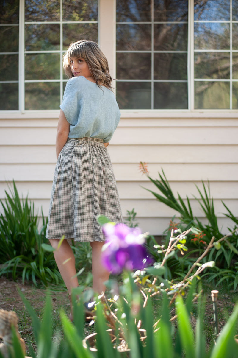 Dolman Top in BB Blue Texture Cotton