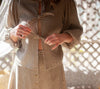 Poet Top in Black and Oat Cotton Gingham