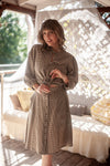 Poet Top in Black and Oat Cotton Gingham