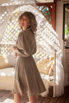 Poet Top in Black and Oat Cotton Gingham