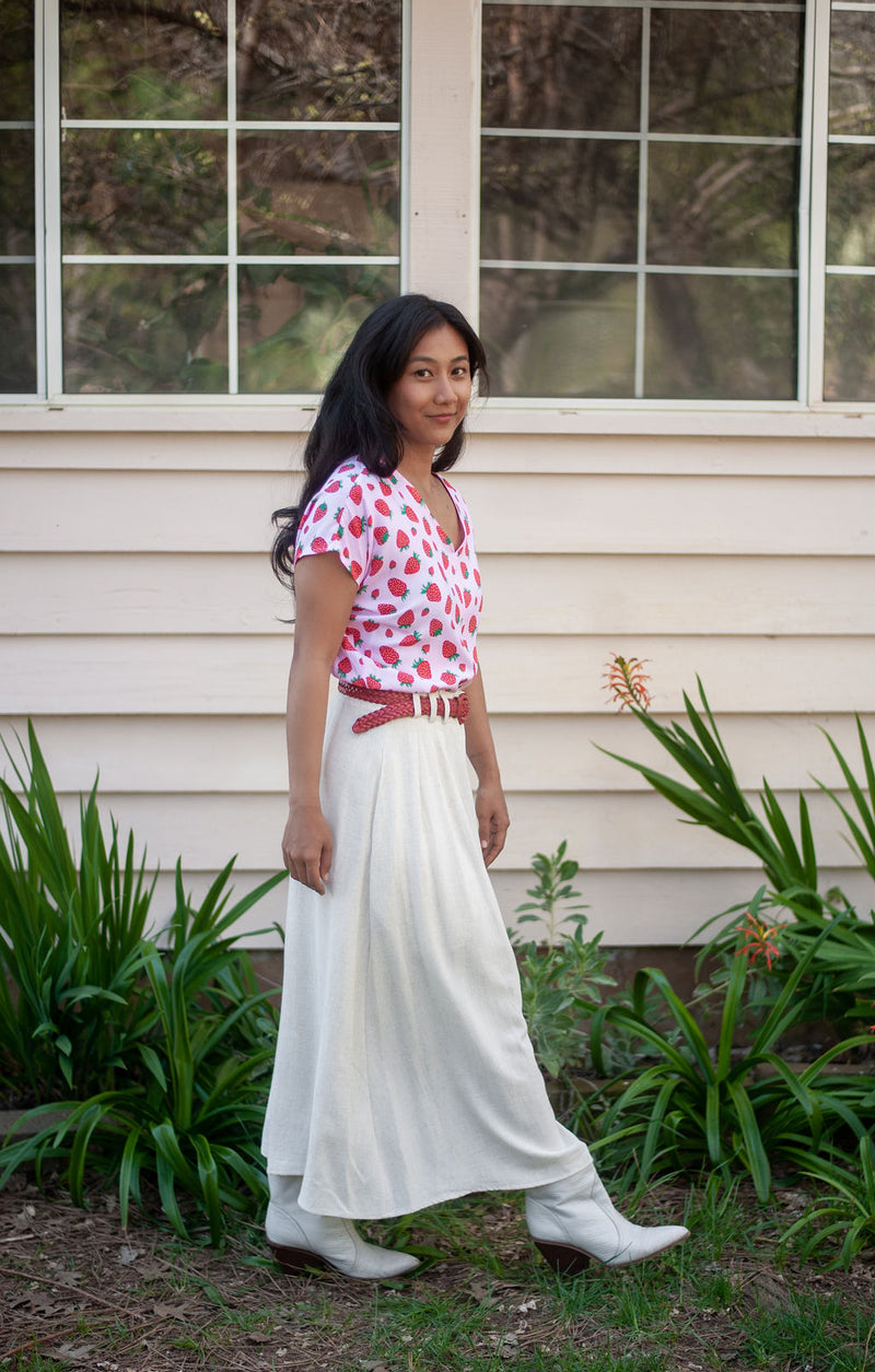 Dolman Top in Strawberry Cotton