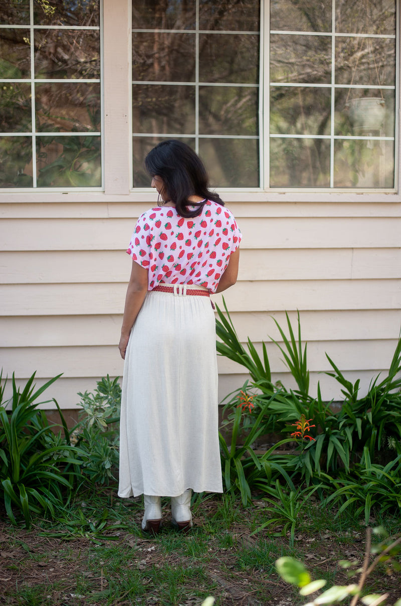 Dolman Top in Strawberry Cotton
