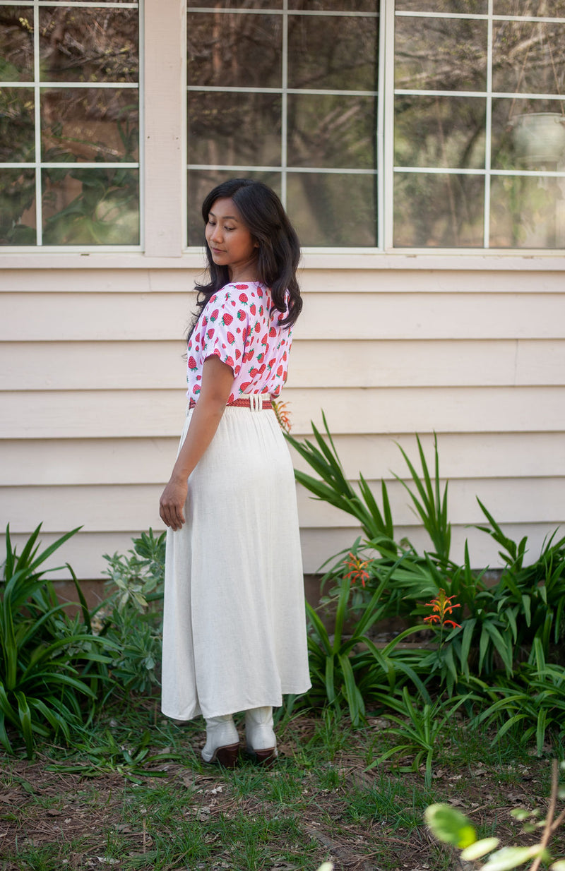 Dolman Top in Strawberry Cotton