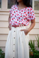Dolman Top in Strawberry Cotton