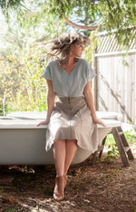Dolman Top in BB Blue Texture Cotton