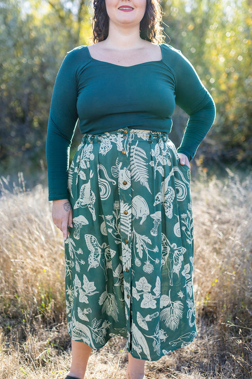 Trices Skirt in Emerald Woodland Wonder
