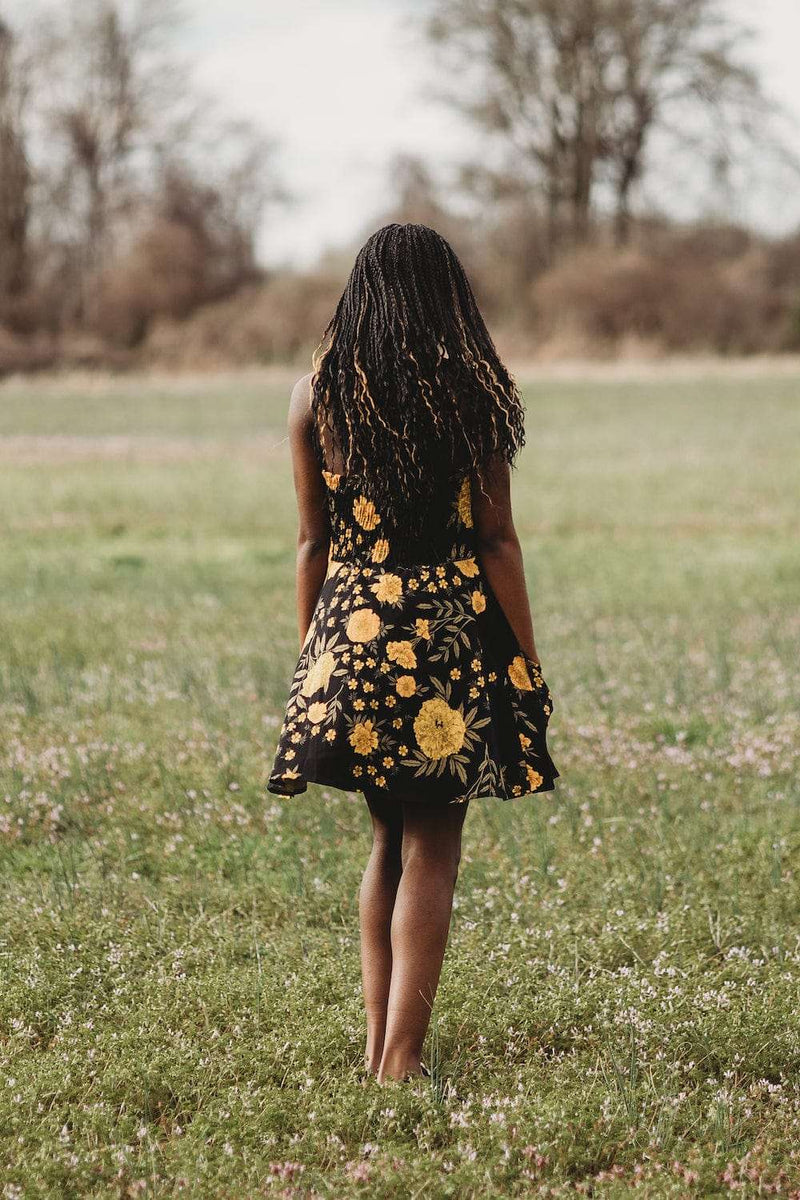 Bedding Dress in Black Marigold Twill – Field Day