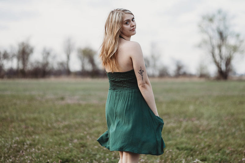 Bedding Dress in Emerald Green Challis Field Day Bedding Dress in Emerald Green Challis Field Day