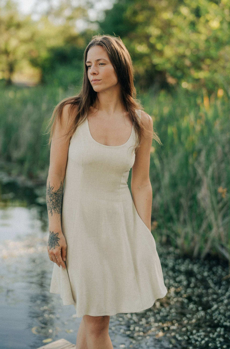 Delana Dress in Oat Linen 3X Delana Dress in Oat Linen 3X