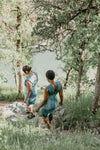 Field Day Dress Dyed Blue Slinky Dresses