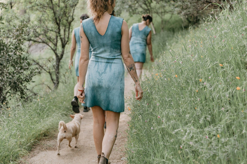 Field Day Dress Dyed Blue Slinky Dresses