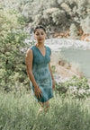 Field Day Dress Dyed Blue Slinky Dresses