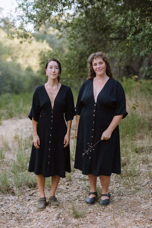 Field Day Dress Finley Dress in Black Linen