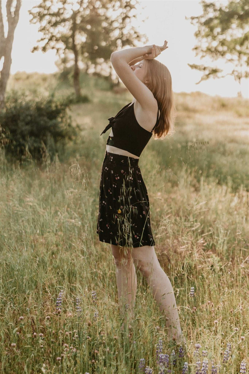 Rah Rah Skirt in Dark Floral