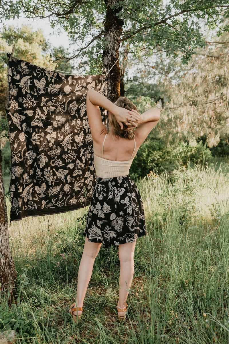 Rah Rah Skirt in Black Woodland Wonder