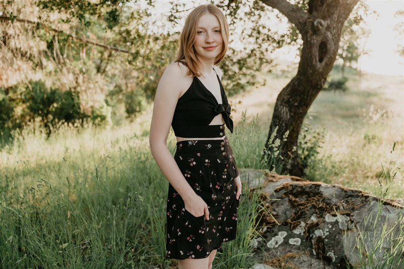 Rah Rah Skirt in Dark Floral