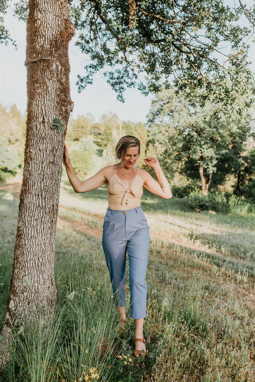Perfect Pant in Baby Blue Linen