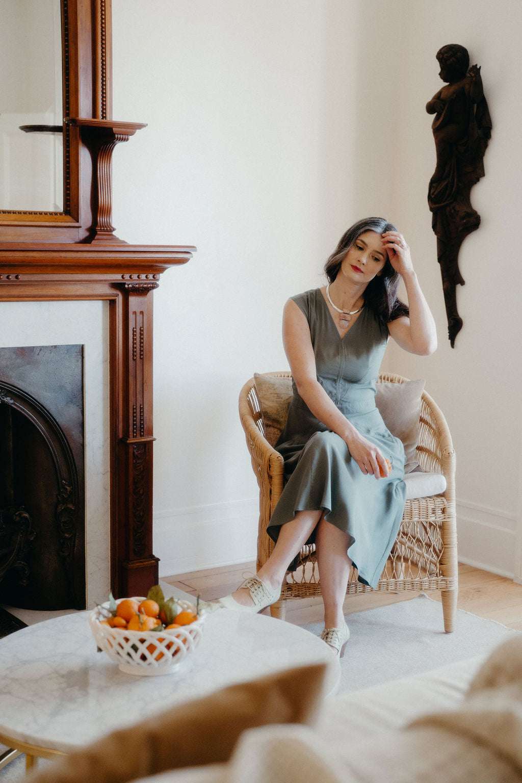 Xena Dress in Sage Green Challis L Xena Dress in Sage Green Challis L