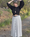 Poet Top in Black Cotton