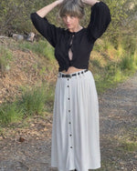 Poet Top in Black Cotton