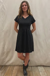 Dolman Dress in Black Linen