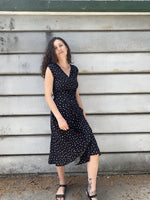 Xena Dress in Black Abstract Dot