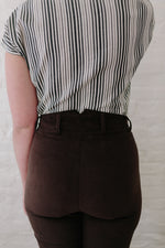 Long Perfect Pant in Brown Corduroy