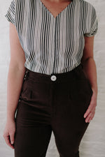 Long Perfect Pant in Brown Corduroy