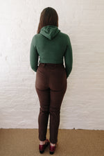 Cropped Hoodie In Emerald Green